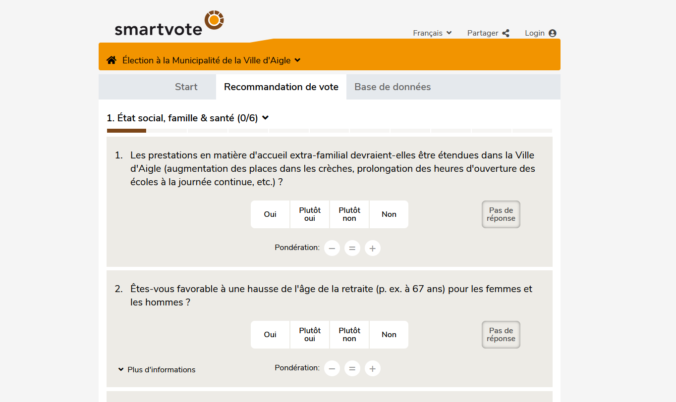 Les citoyens aiglons peuvent remplir un questionnaire smartvote pour savoir qui élire